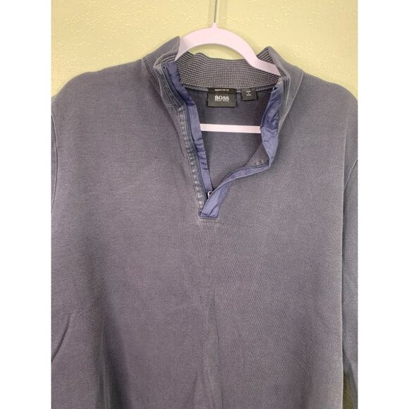 Hugo Boss Men’s Blue Sidney Quarter Zip Pullover Sweater Size Extra Large - Picture 3 of 13